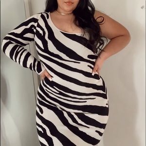 NWT Zebra Sweater Mini Dress
